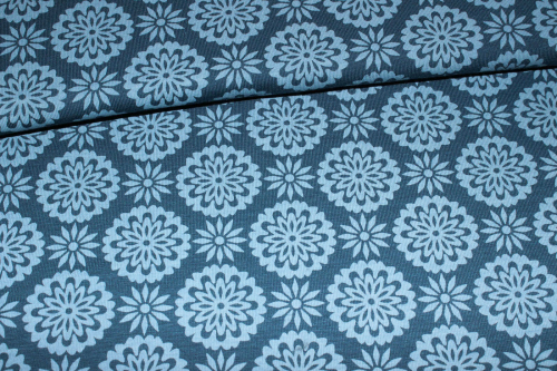 Jersey Blumenkreise graublau (10 cm)